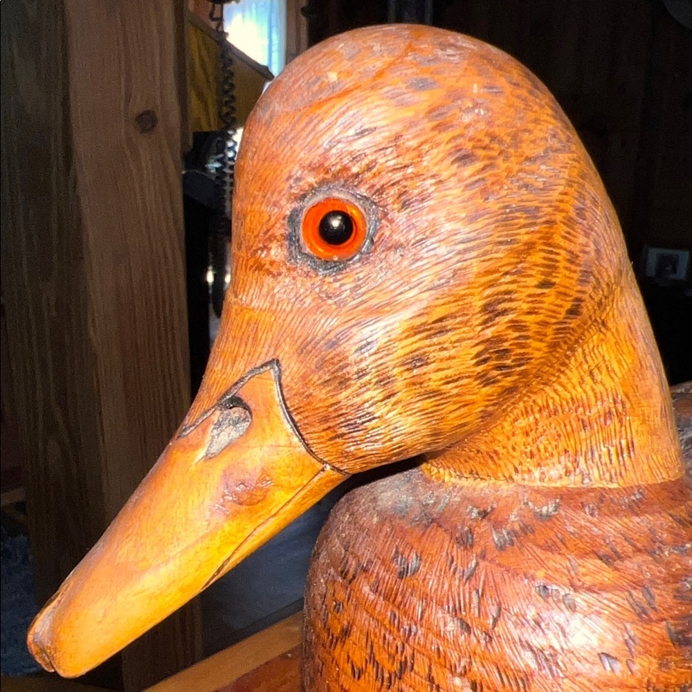 Vintage Handcrafted Wooden Duck Figurine - Picture 5 of 8